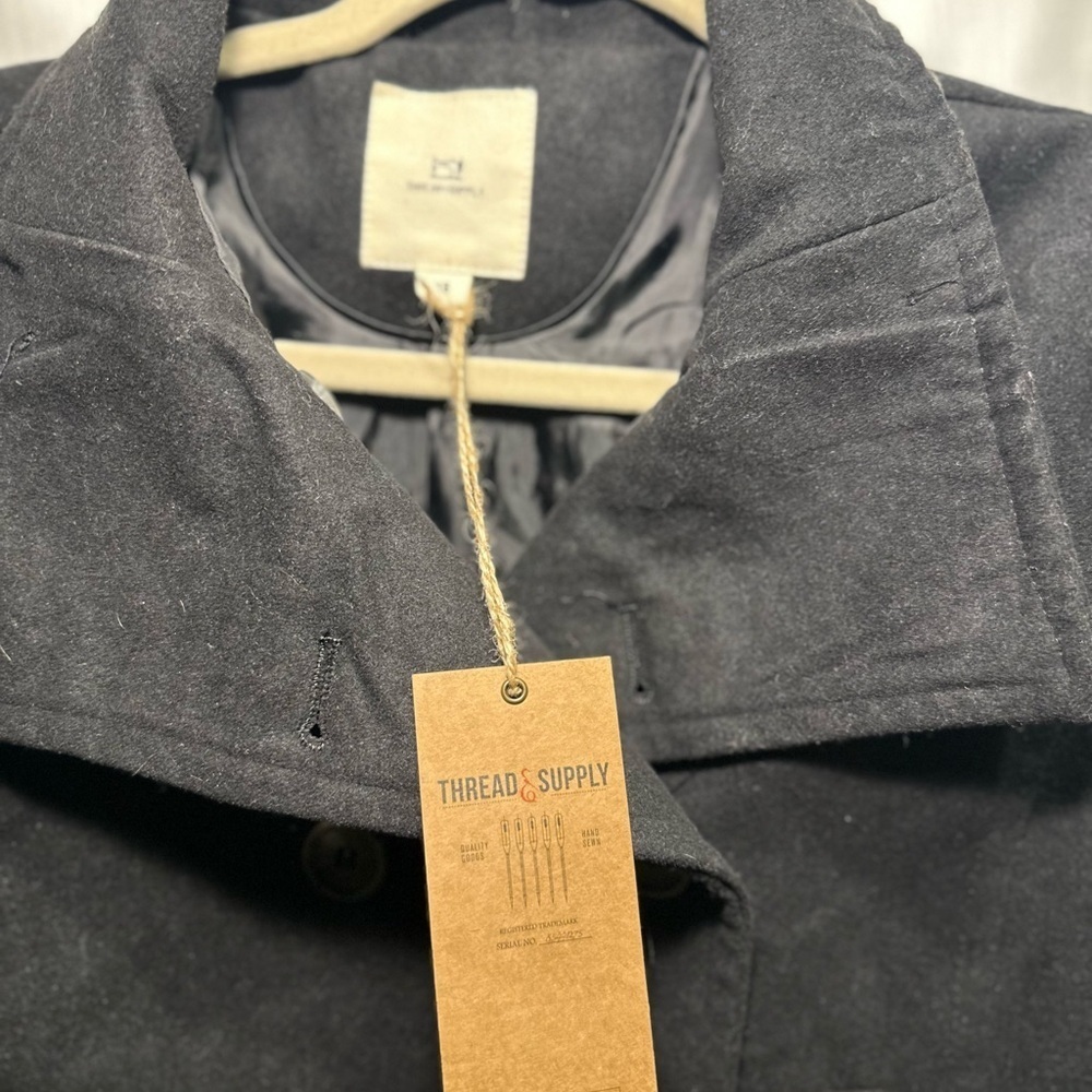 Women's Black Peacoat - Picture 2 of 4